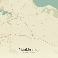 Fototapeta premium Vintage map of Munkbrarup, Germany.