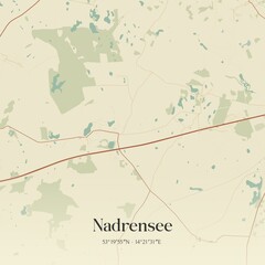Vintage map of Nadrensee, Germany.