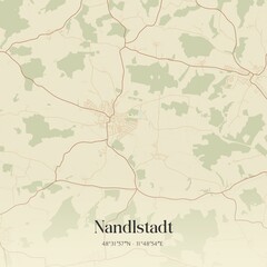 Vintage map of Nandlstadt, Germany.