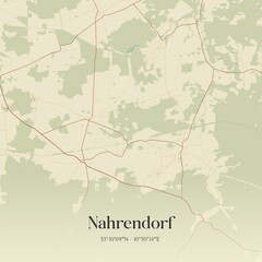 Vintage map of Nahrendorf, Germany.