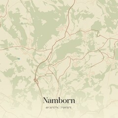 Vintage map of Namborn, Germany.