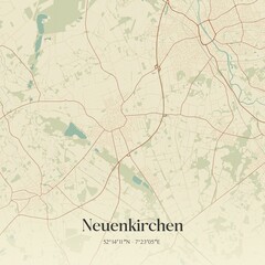 Vintage map of Neuenkirchen, Germany.