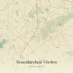 Obraz premium Vintage map of Neuenkirchen-Vorden, Germany.