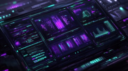 Obraz premium Futuristic Interface Data Analysis Control Panel
