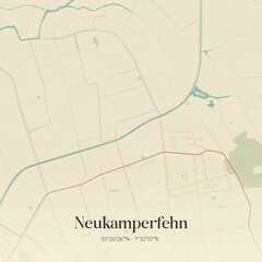 Vintage map of Neukamperfehn, Germany.
