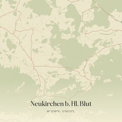 Vintage map of Neukirchen b. Hl. Blut, Germany.