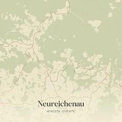 Fototapeta premium Vintage map of Neureichenau, Germany.