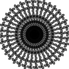 Round ornament mandala flower pattern in oriental abstract ethnic style.