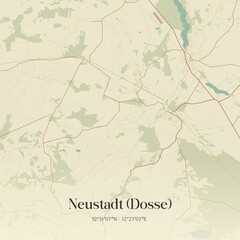 Vintage map of Neustadt (Dosse), Germany.