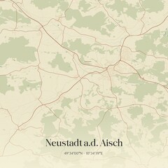 Fototapeta premium Vintage map of Neustadt a.d. Aisch, Germany.