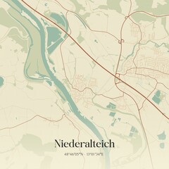 Obraz premium Vintage map of Niederalteich, Germany.