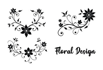 Boho Floral Decor, Floral Vector, Floral Ornaments Design, Graphics Floral Decoration, Flower Design, Flowers, Clipart Flower, Flower Silhouette