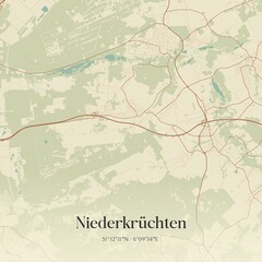 Vintage map of Niederkruchten, Germany.