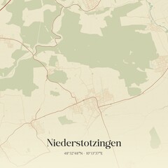 Vintage map of Niederstotzingen, Germany.