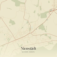 Vintage map of Nienstadt, Germany.