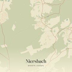 Fototapeta premium Vintage map of Niersbach, Germany.
