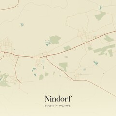 Vintage map of Nindorf, Germany.