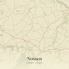 Vintage map of Nossen, Germany.