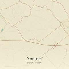Vintage map of Nortorf, Germany.