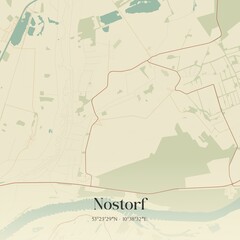 Vintage map of Nostorf, Germany.