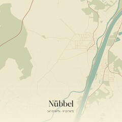 Vintage map of Nubbel, Germany.