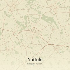 Fototapeta premium Vintage map of Nottuln, Germany.