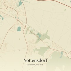 Vintage map of Nottensdorf, Germany.