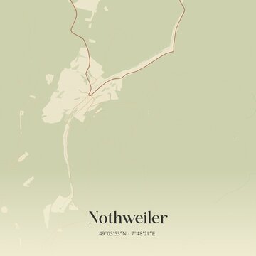 Vintage map of Nothweiler, Germany.