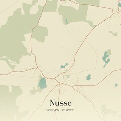 Vintage map of Nusse, Germany.