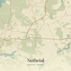 Vintage map of Nuthetal, Germany.