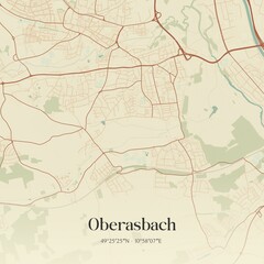 Vintage map of Oberasbach, Germany.