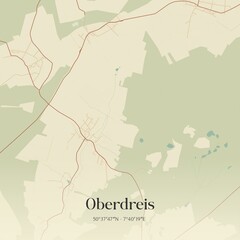 Fototapeta premium Vintage map of Oberdreis, Germany.