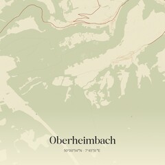 Obraz premium Vintage map of Oberheimbach, Germany.
