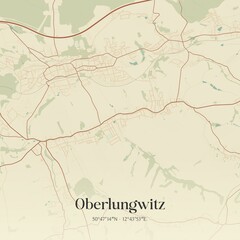 Vintage map of Oberlungwitz, Germany.