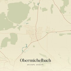 Obraz premium Vintage map of Obermichelbach, Germany.