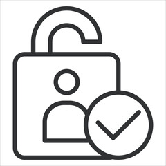 Authentication Icon Lineal Style. Vector Illustration Graphic Design