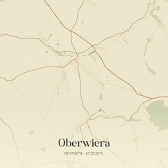 Vintage map of Oberwiera, Germany.