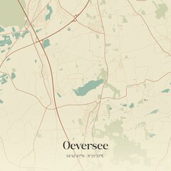 Obraz premium Vintage map of Oeversee, Germany.