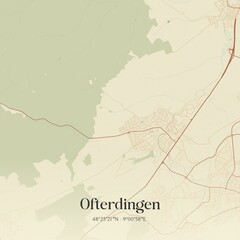Vintage map of Ofterdingen, Germany.