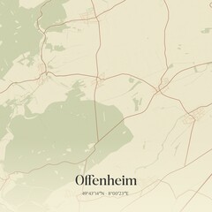 Vintage map of Offenheim, Germany.