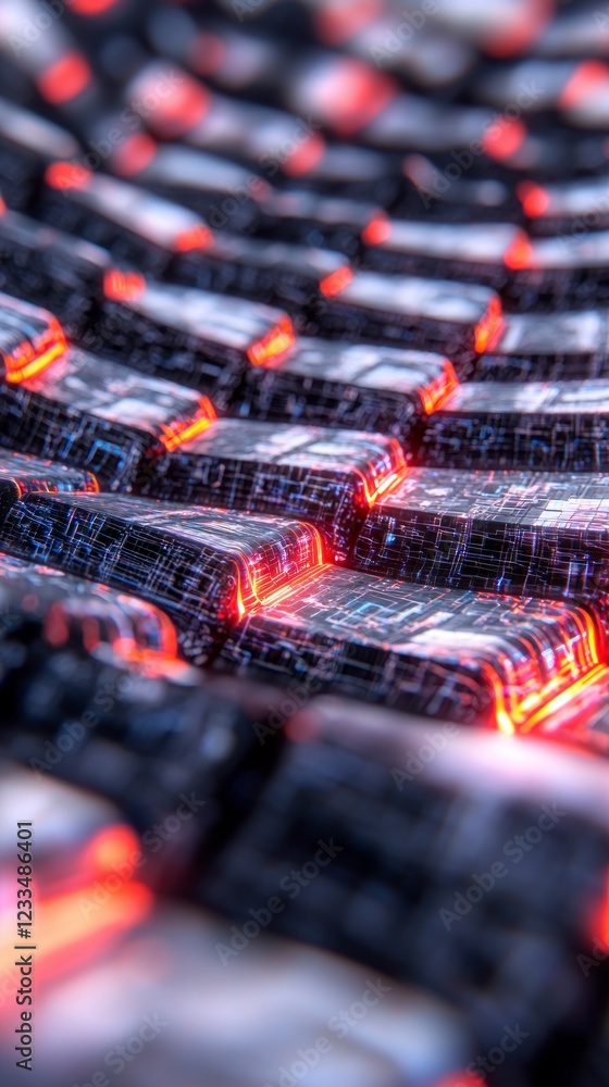 Poster futuristic data stream abstract digital technology background
