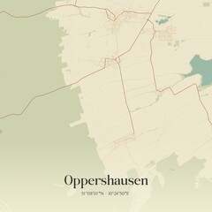 Vintage map of Oppershausen, Germany.