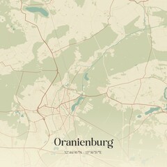 Vintage map of Oranienburg, Germany.