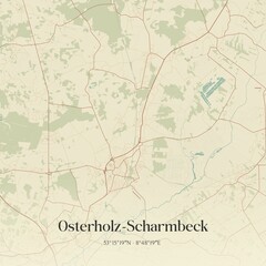 Vintage map of Osterholz-Scharmbeck, Germany.