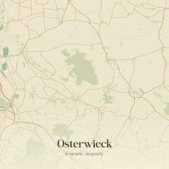 Vintage map of Osterwieck, Germany.