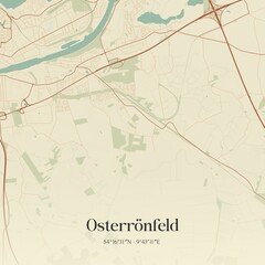 Fototapeta premium Vintage map of Osterronfeld, Germany.