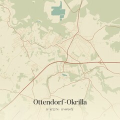 Vintage map of Ottendorf-Okrilla, Germany.