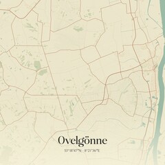 Naklejka premium Vintage map of Ovelgonne, Germany.