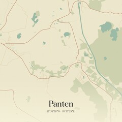 Vintage map of Panten, Germany.