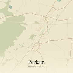 Obraz premium Vintage map of Perkam, Germany.